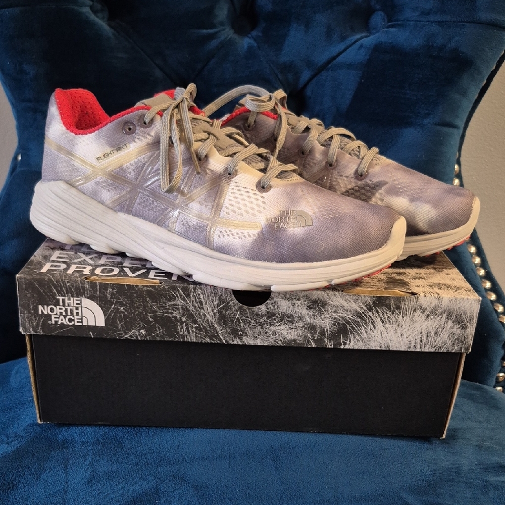 The North Face Grey and White Flight RKT Running Shoes NEW